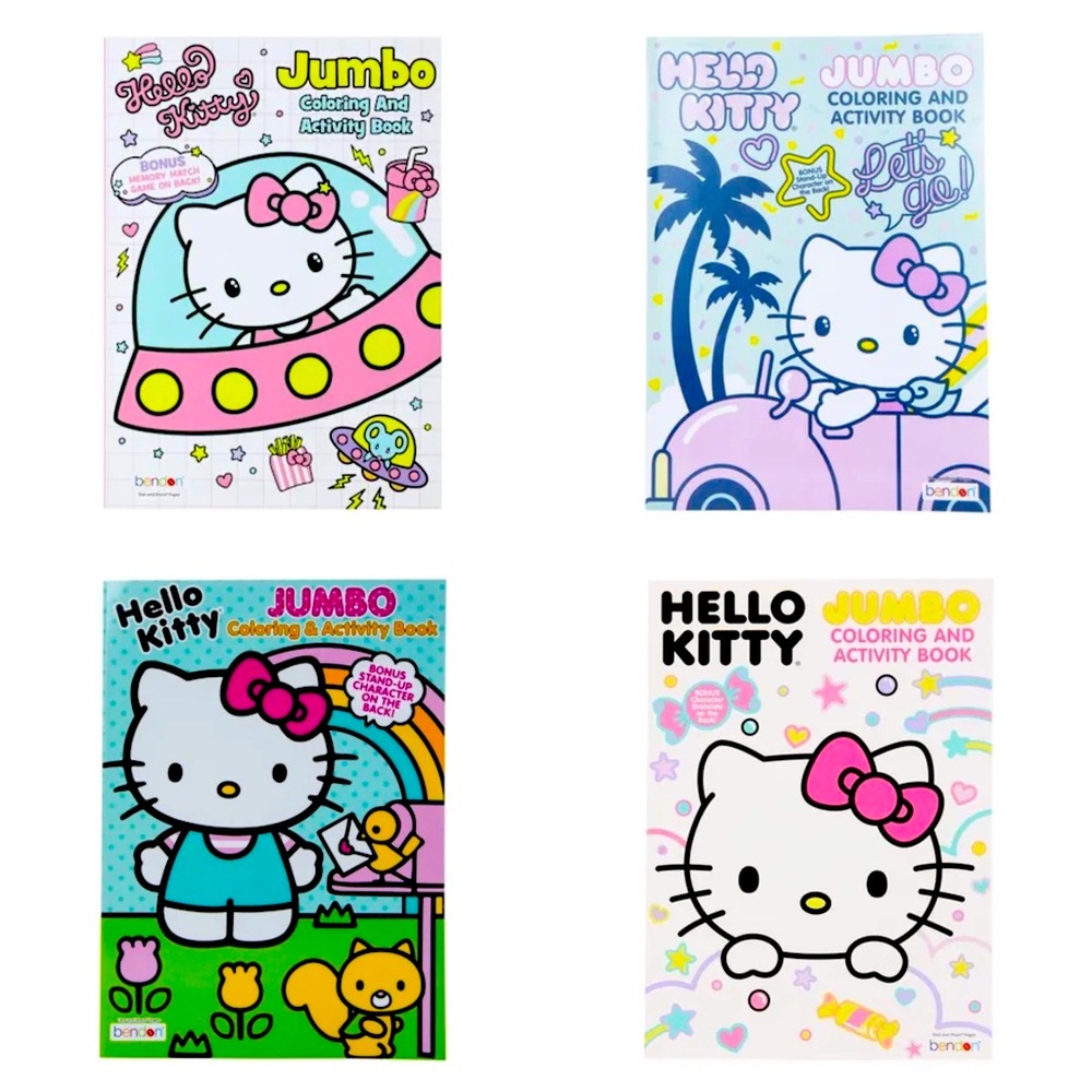 Hello Kitty Jumbo Coloring and Activity Books Set of 4 NWT